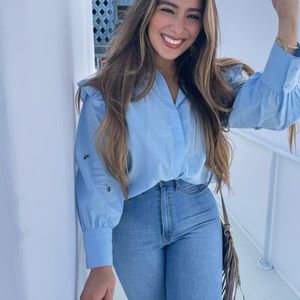 Baby blue elephant blouse